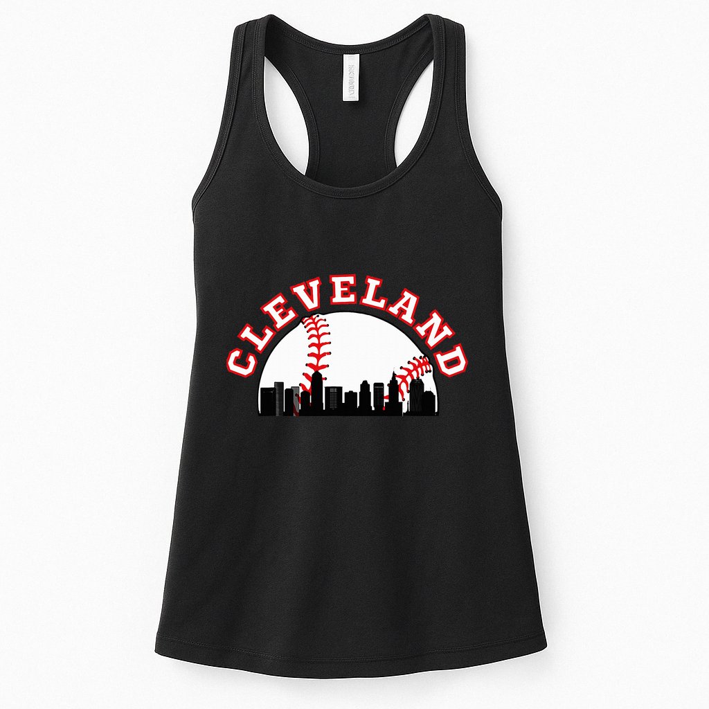 Cleveland Baseball Cleveland Oh Cityscape Cle Skyline Womens Tank Top