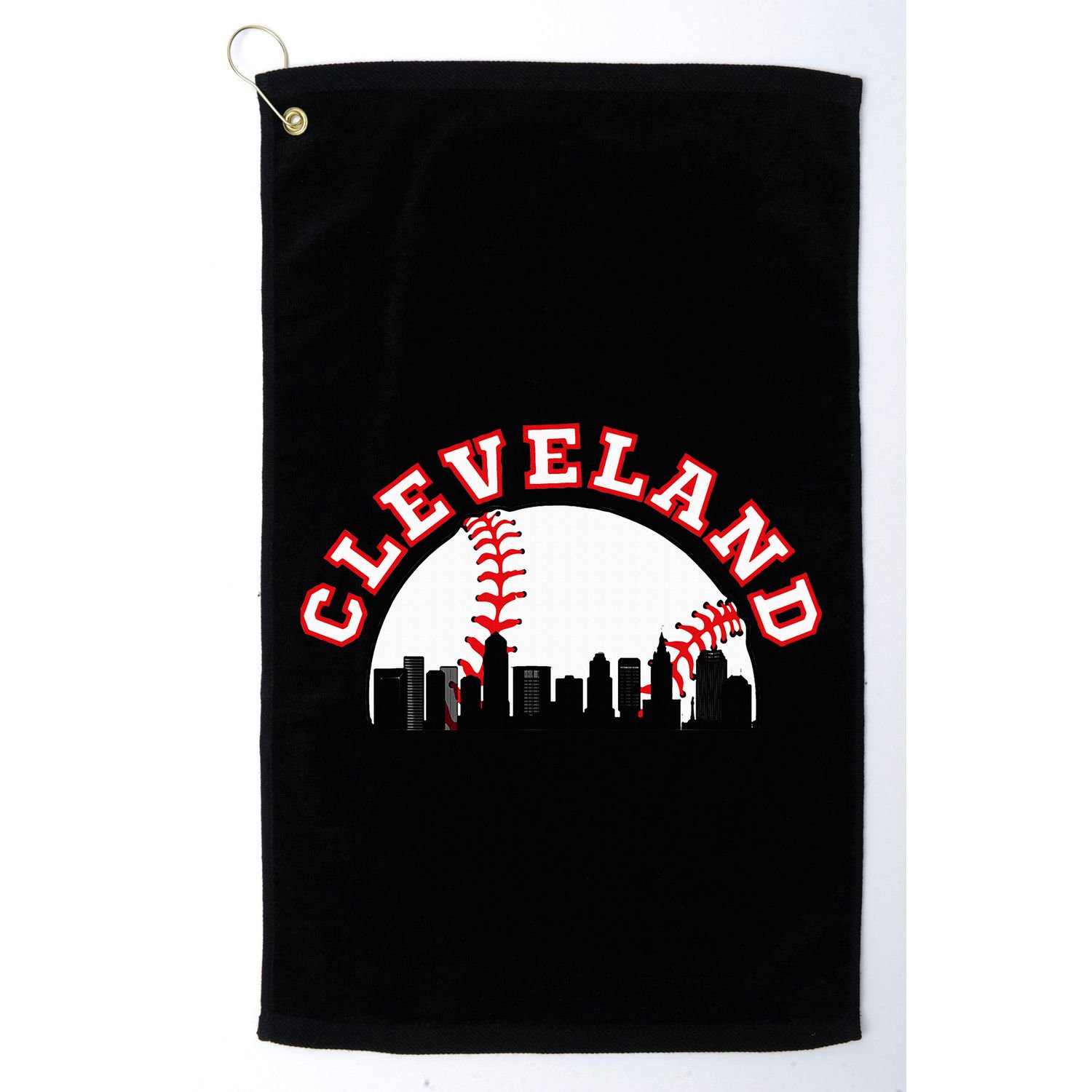 Cleveland Baseball Cleveland Oh Cityscape Cle Skyline Golf Towel