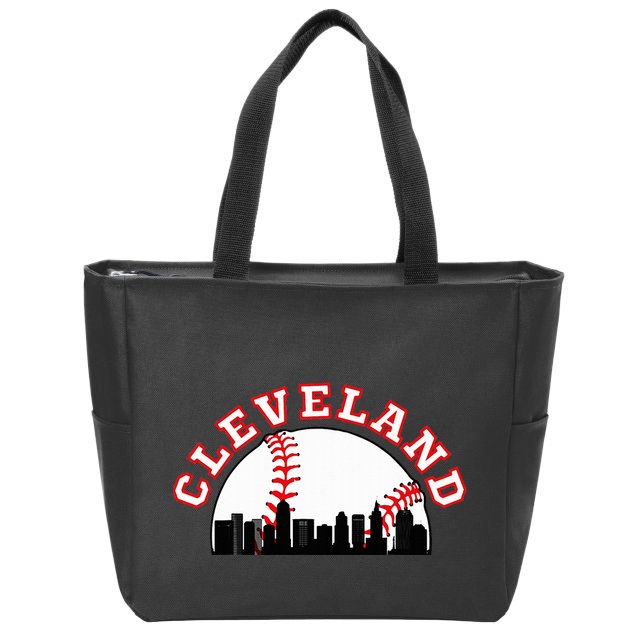 Cleveland Baseball Cleveland Oh Cityscape Cle Skyline Zip Tote Bag
