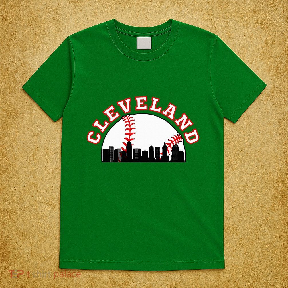 Cleveland Baseball Cleveland Oh Cityscape Cle Skyline T-Shirt