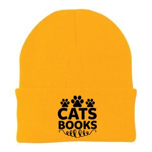 Cats Books Knit Cap Winter Beanie