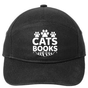 Cats Books 7-Panel Snapback Hat