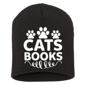 Cats Books Short Acrylic Beanie