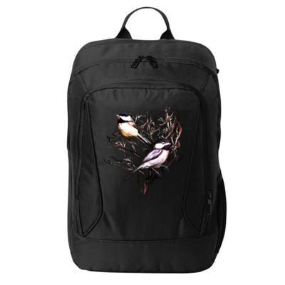 Cute Black Capped Chickadees In Branches Funny Gift City Backpack