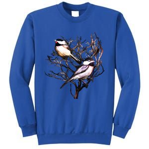 Cute Black Capped Chickadees In Branches Funny Gift Sweatshirt