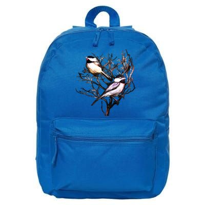 Cute Black Capped Chickadees In Branches Funny Gift 16 in Basic Backpack