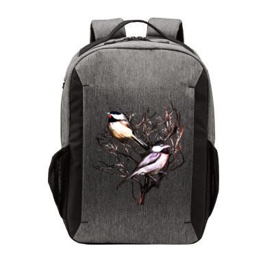 Cute Black Capped Chickadees In Branches Funny Gift Vector Backpack