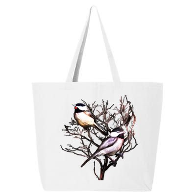 Cute Black Capped Chickadees In Branches Funny Gift 25L Jumbo Tote