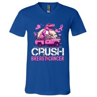 Crush Breast Cancer Awareness Monster Truck V-Neck T-Shirt