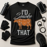 Chef Butcher Cook BBQ Cow Beef Funny Sayings Meat Lover Fan Cooling Performance Crew T-Shirt