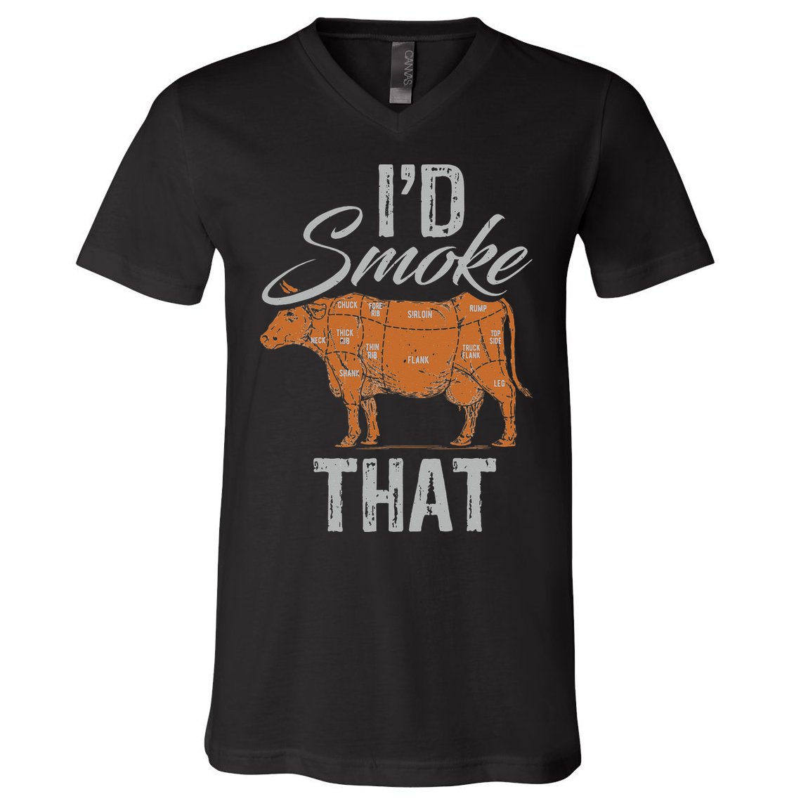 Chef Butcher Cook BBQ Cow Beef Funny Sayings Meat Lover Fan V-Neck T-Shirt