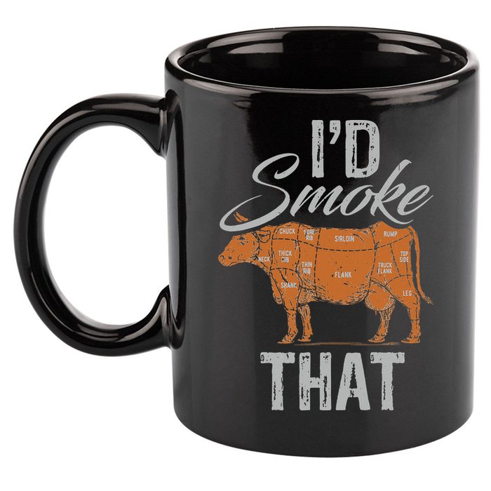 Chef Butcher Cook BBQ Cow Beef Funny Sayings Meat Lover Fan 11oz C Handle Ceramic Mug