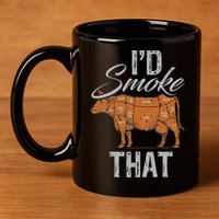 Chef Butcher Cook BBQ Cow Beef Funny Sayings Meat Lover Fan 11oz C Handle Ceramic Mug