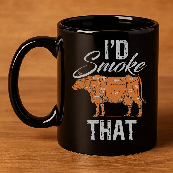 Chef Butcher Cook BBQ Cow Beef Funny Sayings Meat Lover Fan 11oz C Handle Ceramic Mug