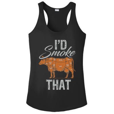 Chef Butcher Cook BBQ Cow Beef Funny Sayings Meat Lover Fan Ladies PosiCharge Competitor Racerback Tank