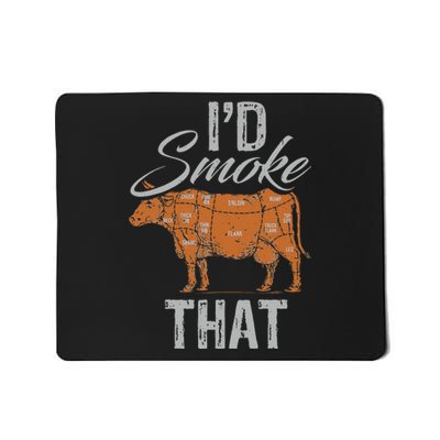 Chef Butcher Cook BBQ Cow Beef Funny Sayings Meat Lover Fan Mousepad