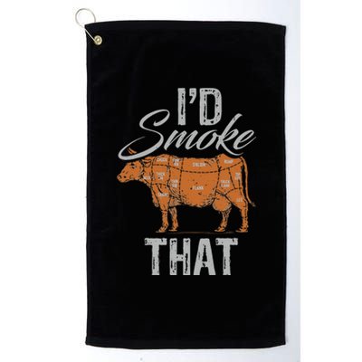 Chef Butcher Cook BBQ Cow Beef Funny Sayings Meat Lover Fan Platinum Collection Golf Towel