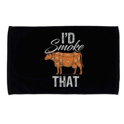 Chef Butcher Cook BBQ Cow Beef Funny Sayings Meat Lover Fan Microfiber Hand Towel