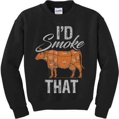Chef Butcher Cook BBQ Cow Beef Funny Sayings Meat Lover Fan Kids Sweatshirt