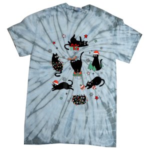 Christmas Black Cats Tie-Dye T-Shirt