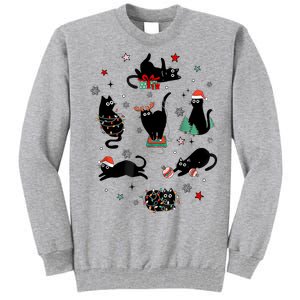 Christmas Black Cats Tall Sweatshirt