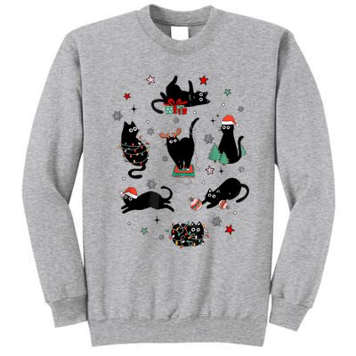 Christmas Black Cats Tall Sweatshirt