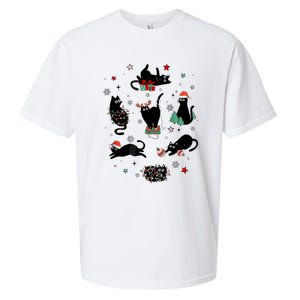 Christmas Black Cats Sueded Cloud Jersey T-Shirt