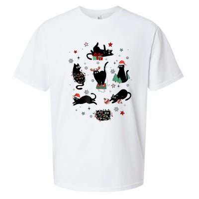 Christmas Black Cats Sueded Cloud Jersey T-Shirt