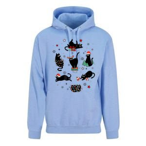 Christmas Black Cats Unisex Surf Hoodie