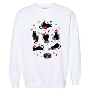 Christmas Black Cats Garment-Dyed Sweatshirt