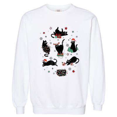 Christmas Black Cats Garment-Dyed Sweatshirt