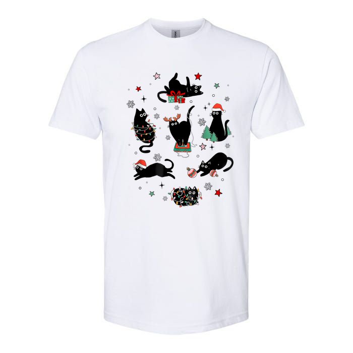 Christmas Black Cats Softstyle CVC T-Shirt