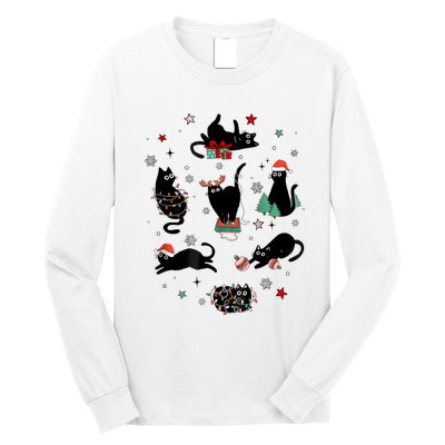 Christmas Black Cats Long Sleeve Shirt