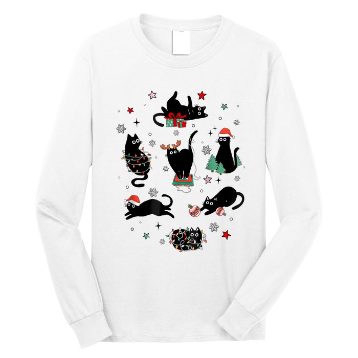 Christmas Black Cats Long Sleeve Shirt