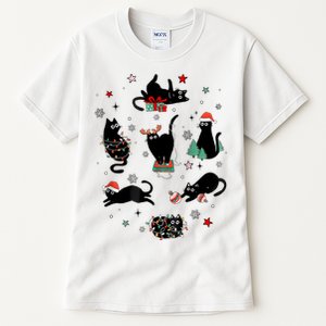 Christmas Black Cats Tall T-Shirt