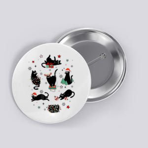 Christmas Black Cats Button