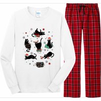 Christmas Black Cats Long Sleeve Pajama Set