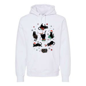 Christmas Black Cats Premium Hoodie