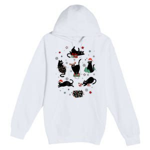 Christmas Black Cats Premium Pullover Hoodie