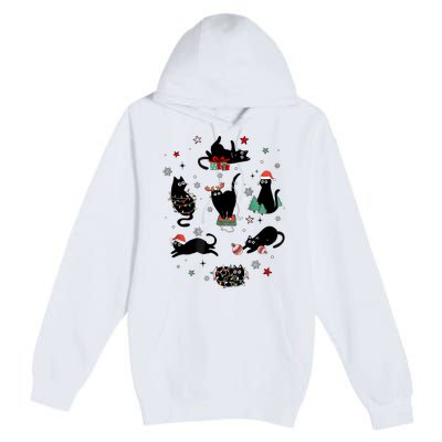 Christmas Black Cats Premium Pullover Hoodie