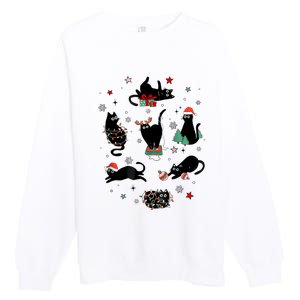 Christmas Black Cats Premium Crewneck Sweatshirt