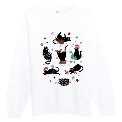 Christmas Black Cats Premium Crewneck Sweatshirt