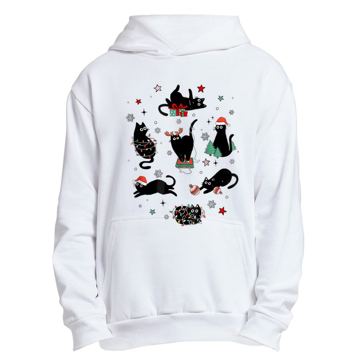 Christmas Black Cats Urban Pullover Hoodie