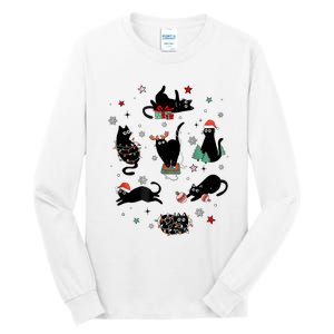 Christmas Black Cats Tall Long Sleeve T-Shirt