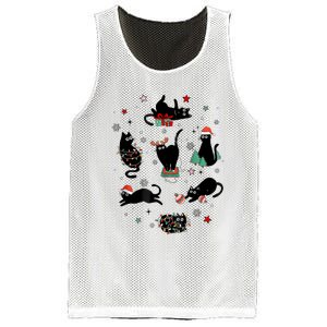 Christmas Black Cats Mesh Reversible Basketball Jersey Tank