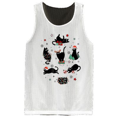 Christmas Black Cats Mesh Reversible Basketball Jersey Tank