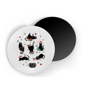 Christmas Black Cats Magnet