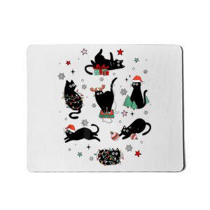 Christmas Black Cats Mousepad