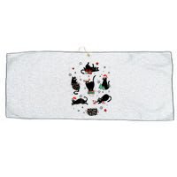 Christmas Black Cats Large Microfiber Waffle Golf Towel