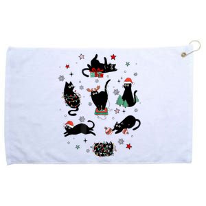 Christmas Black Cats Grommeted Golf Towel